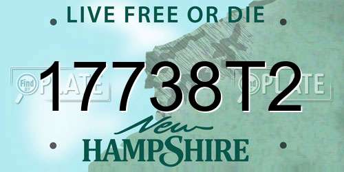 17738T2 New Hampshire License Plate