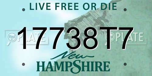 17738T7 New Hampshire License Plate