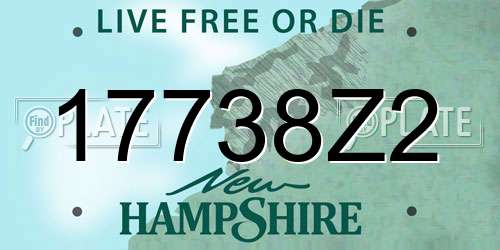 17738Z2 New Hampshire License Plate