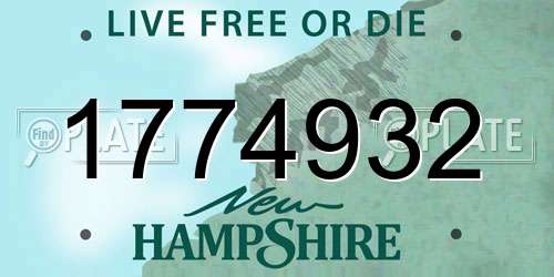 1774932 New Hampshire License Plate