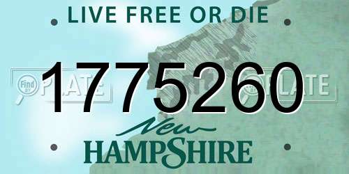 1775260 New Hampshire License Plate