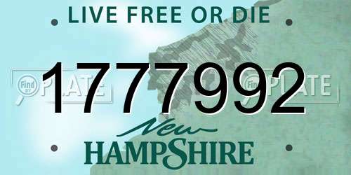 1777992 New Hampshire License Plate