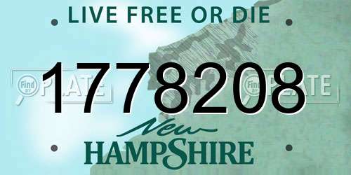 1778208 New Hampshire License Plate