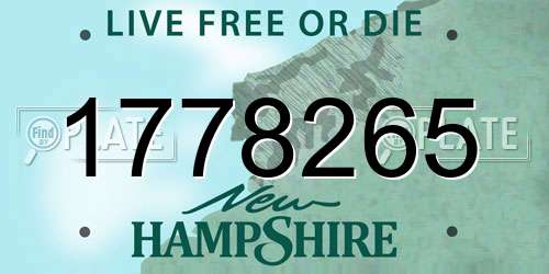 1778265 New Hampshire License Plate