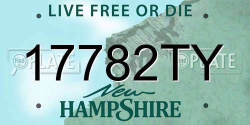 17782TY New Hampshire License Plate
