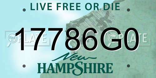 17786G0 New Hampshire License Plate