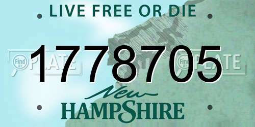 1778705 New Hampshire License Plate