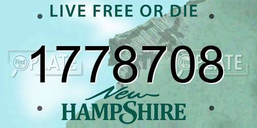 1778708 New Hampshire License Plate