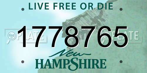1778765 New Hampshire License Plate