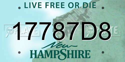 17787D8 New Hampshire License Plate