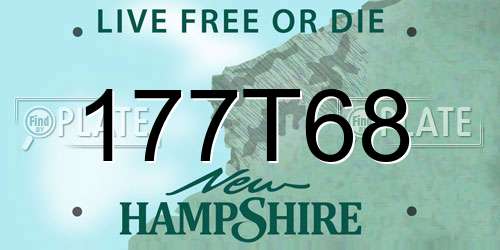 177T68 New Hampshire License Plate