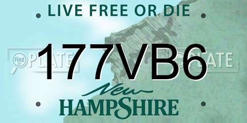 177VB6 New Hampshire License Plate