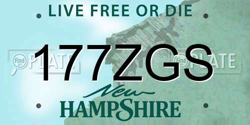 177ZGS New Hampshire License Plate