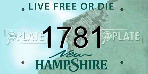 1781 New Hampshire License Plate