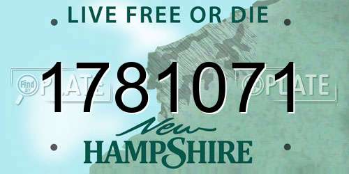 1781071 New Hampshire License Plate