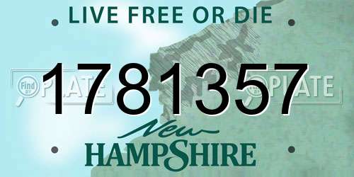 1781357 New Hampshire License Plate