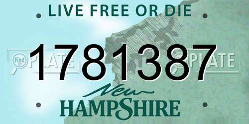 1781387 New Hampshire License Plate