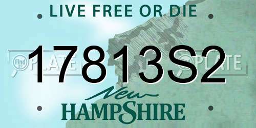 17813S2 New Hampshire License Plate