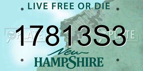 17813S3 New Hampshire License Plate