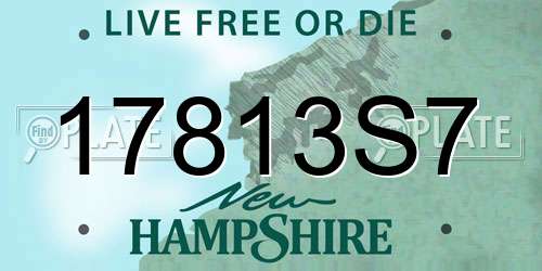 17813S7 New Hampshire License Plate