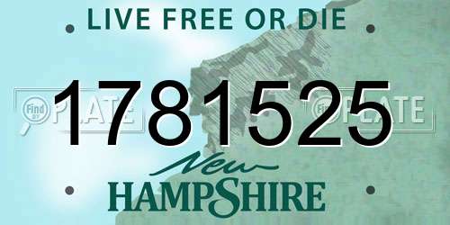 1781525 New Hampshire License Plate
