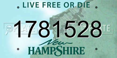 1781528 New Hampshire License Plate