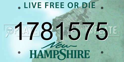 1781575 New Hampshire License Plate