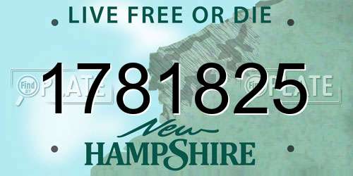 1781825 New Hampshire License Plate