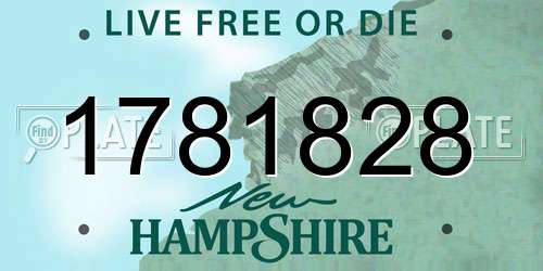 1781828 New Hampshire License Plate