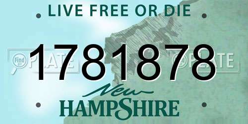 1781878 New Hampshire License Plate