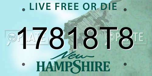 17818T8 New Hampshire License Plate