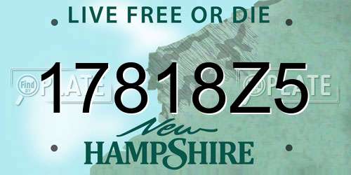 17818Z5 New Hampshire License Plate