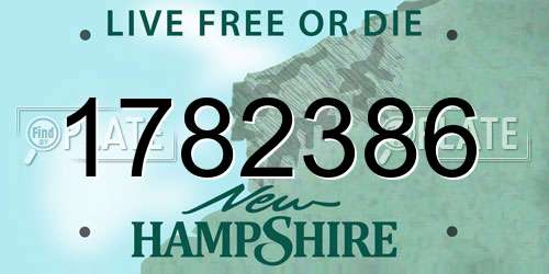 1782386 New Hampshire License Plate