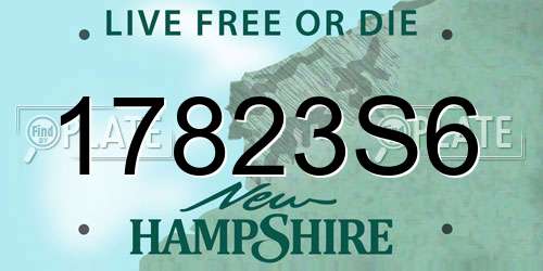 17823S6 New Hampshire License Plate