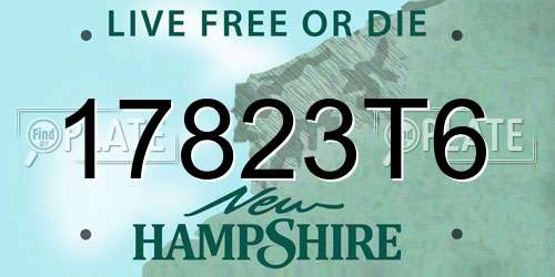 17823T6 New Hampshire License Plate