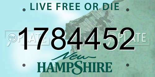 1784452 New Hampshire License Plate
