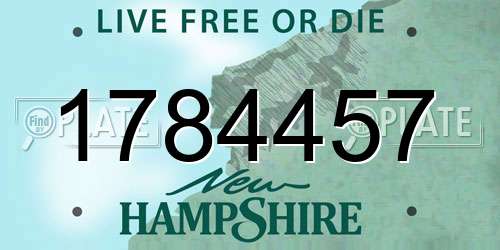 1784457 New Hampshire License Plate