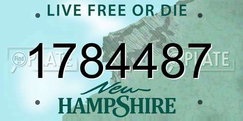 1784487 New Hampshire License Plate
