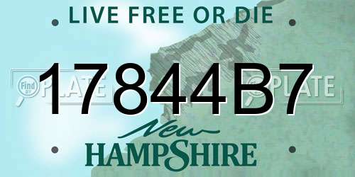17844B7 New Hampshire License Plate