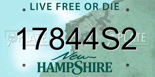 17844S2 New Hampshire License Plate