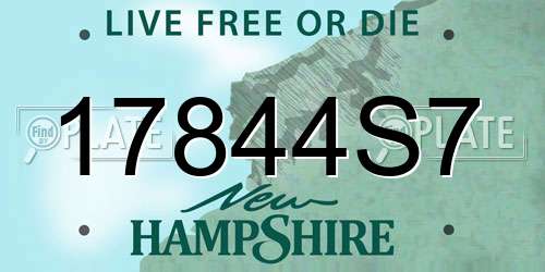 17844S7 New Hampshire License Plate