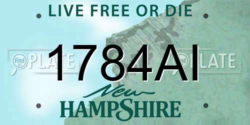 1784AI New Hampshire License Plate