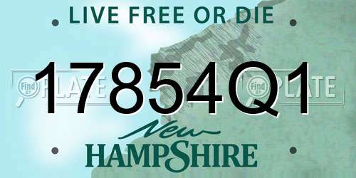 17854Q1 New Hampshire License Plate