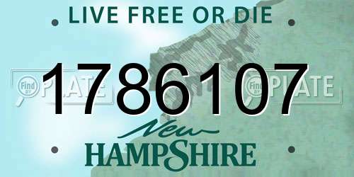 1786107 New Hampshire License Plate