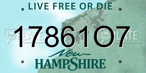 17861O7 New Hampshire License Plate