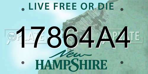 17864A4 New Hampshire License Plate