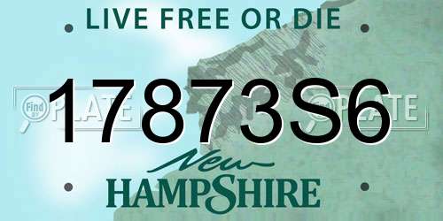 17873S6 New Hampshire License Plate