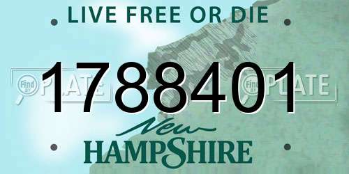 1788401 New Hampshire License Plate