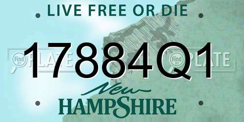 17884Q1 New Hampshire License Plate