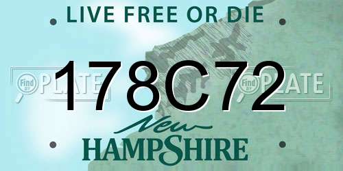178C72 New Hampshire License Plate